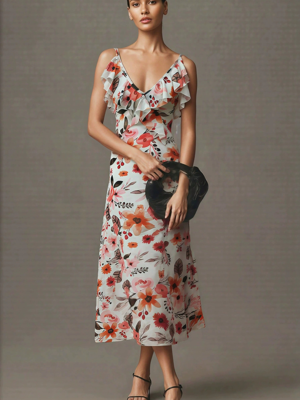 Zara Summer Floral Print Strappy Backless Dress